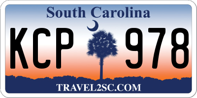 SC license plate KCP978