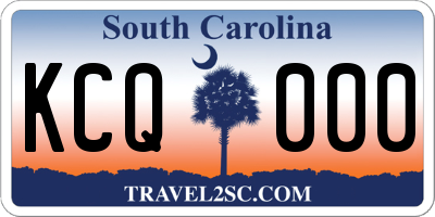 SC license plate KCQ000