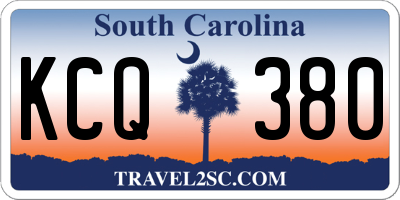 SC license plate KCQ380