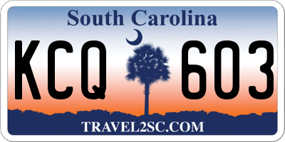 SC license plate KCQ603