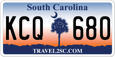 SC license plate KCQ680