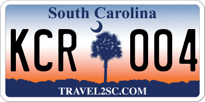 SC license plate KCR004