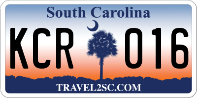 SC license plate KCR016