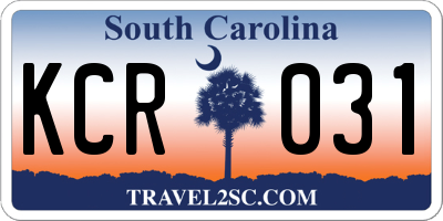 SC license plate KCR031