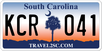 SC license plate KCR041