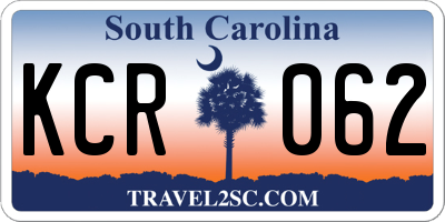 SC license plate KCR062