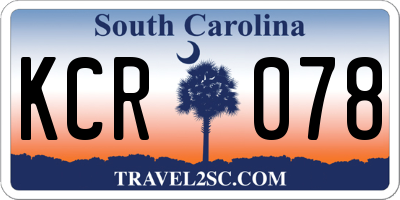 SC license plate KCR078