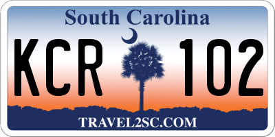 SC license plate KCR102