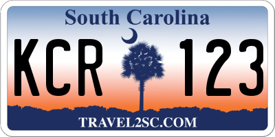 SC license plate KCR123