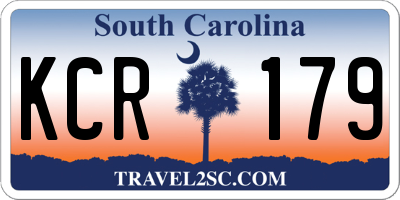 SC license plate KCR179