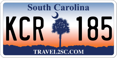 SC license plate KCR185