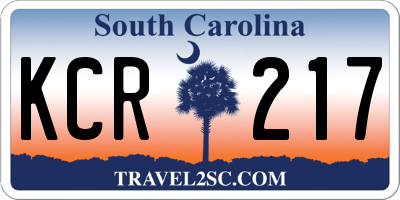 SC license plate KCR217