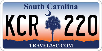 SC license plate KCR220