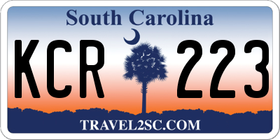 SC license plate KCR223