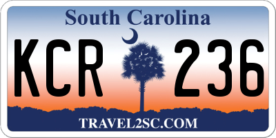 SC license plate KCR236