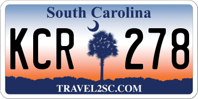 SC license plate KCR278