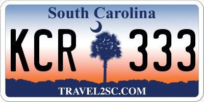 SC license plate KCR333