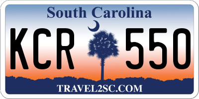 SC license plate KCR550