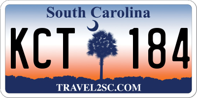 SC license plate KCT184