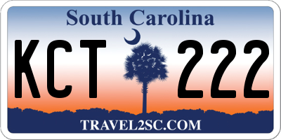 SC license plate KCT222