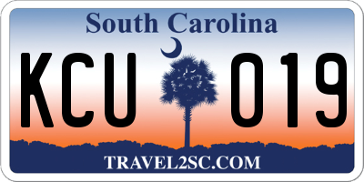 SC license plate KCU019
