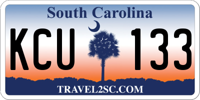 SC license plate KCU133