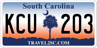 SC license plate KCU203