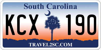 SC license plate KCX190