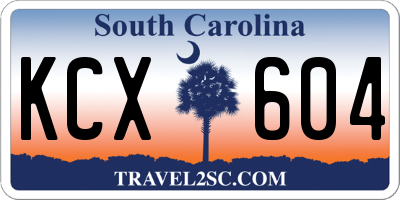 SC license plate KCX604