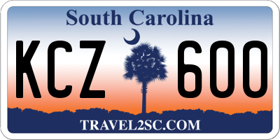 SC license plate KCZ600