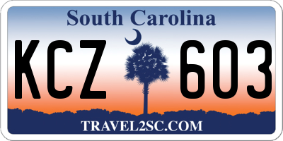 SC license plate KCZ603