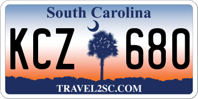 SC license plate KCZ680