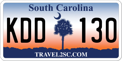 SC license plate KDD130
