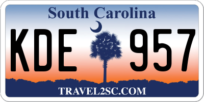 SC license plate KDE957