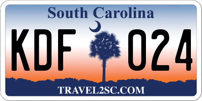 SC license plate KDF024
