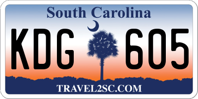 SC license plate KDG605