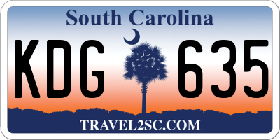 SC license plate KDG635