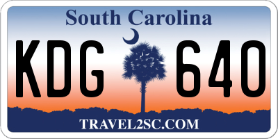 SC license plate KDG640