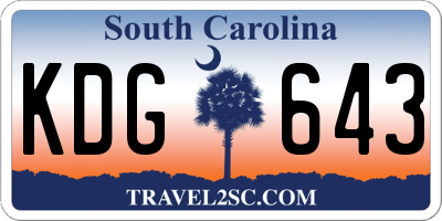 SC license plate KDG643