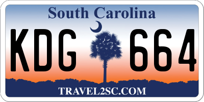 SC license plate KDG664