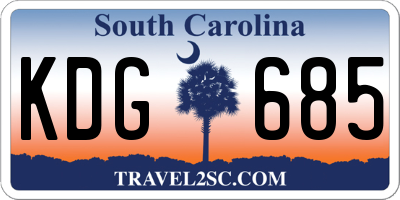 SC license plate KDG685