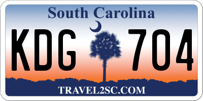 SC license plate KDG704