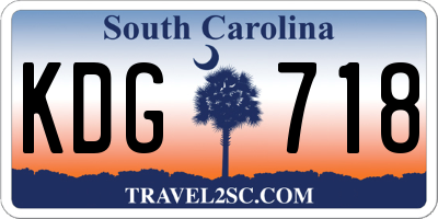 SC license plate KDG718