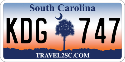 SC license plate KDG747