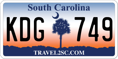 SC license plate KDG749