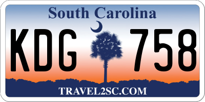 SC license plate KDG758