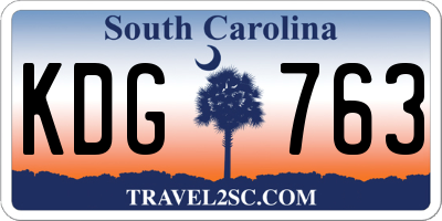 SC license plate KDG763