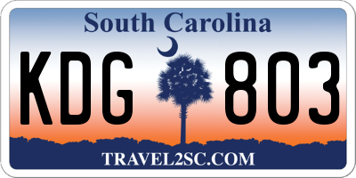 SC license plate KDG803