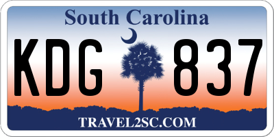 SC license plate KDG837