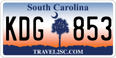 SC license plate KDG853